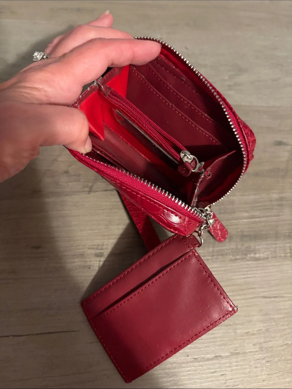 Debbie Brooks Red Butterfly Wristlet Wallet
